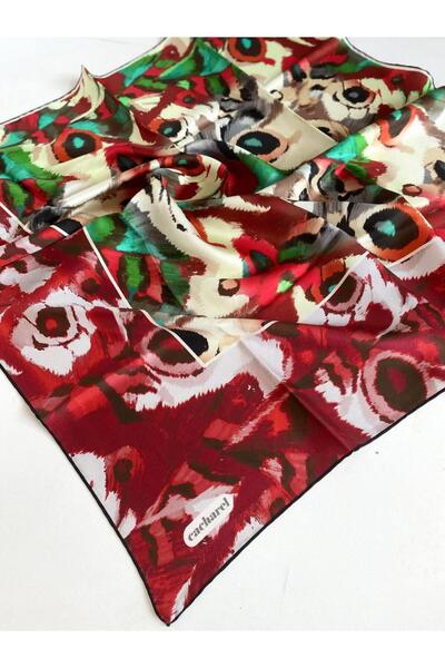 Cacharel Tivil Silk Scarf 8680313 - 911 Red Mixed Pattern