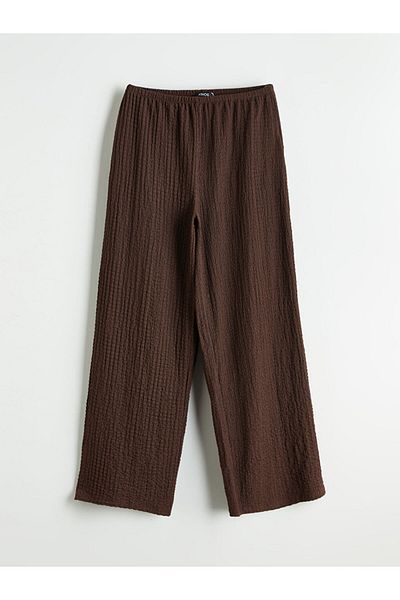 LC Waikiki Elastic Waist Textured Women's Trousers