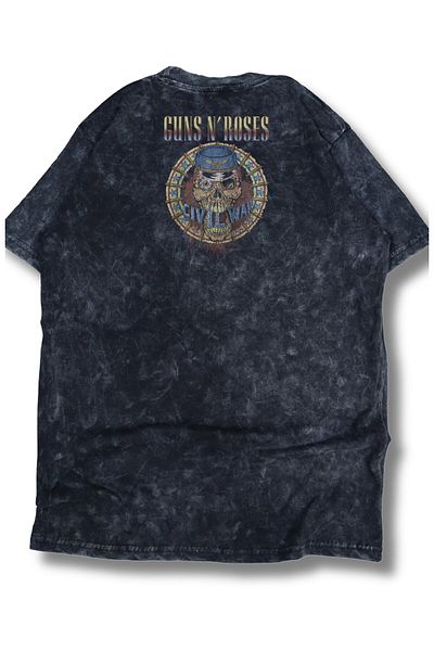 Fuddy Moda Υπερμεγέθη CIVIL WAR Guns N' Roses Μπλουζάκι με στάμπα με στάμπα, Unisex μπλουζάκι με θέμα την ροκ μπάντα