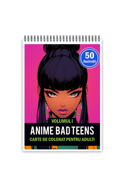 Legendary Gifts Carte de colorat pentru adulți, 50 de ilustrații, Anime Bad T...