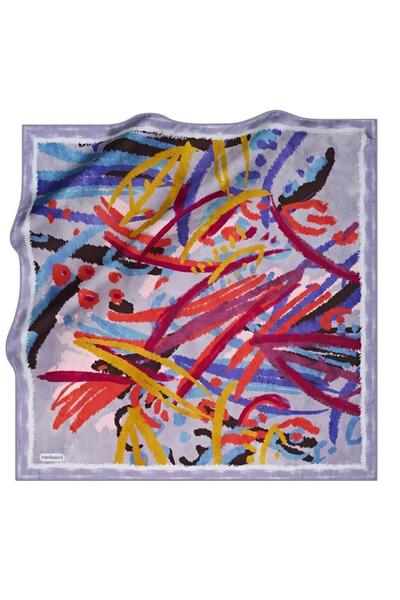 Cacharel Tivil Silk Scarf 8650313 - 991 - 47863 Gray Mixed Pattern