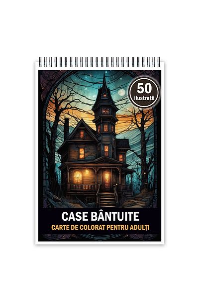 Legendary Gifts Carte de colorat pentru adulti, 50 de ilustratii, Case bantuite