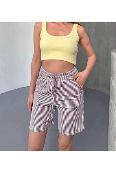 İmaj Burgulu Kumaş Cepli Şort