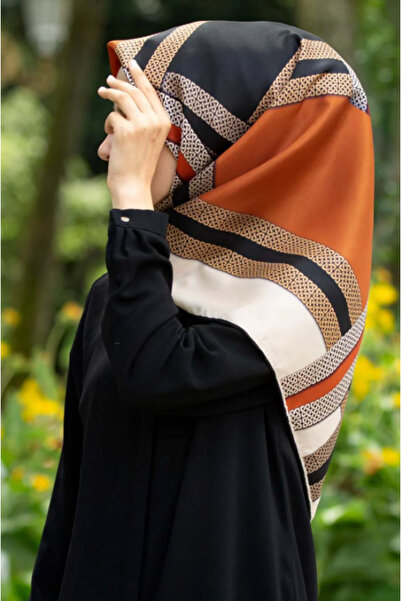 Vissona Μεταξωτό μαντήλι Tivil 10675 - 2 - 0001 - 0014 Μικτό σχέδιο καφέ