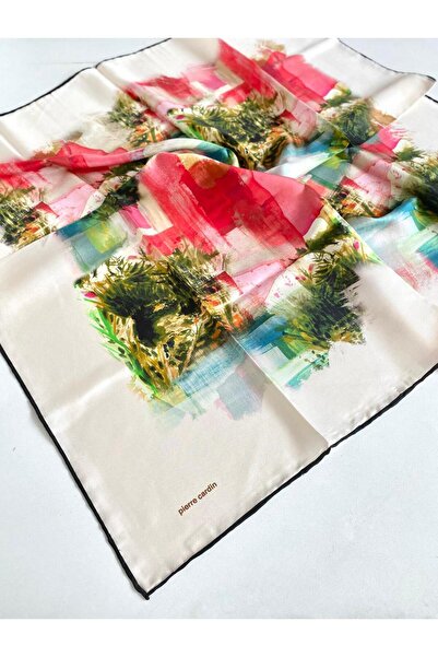 Pierre Cardin Tivil İpek Eşarp 8074438-913-48133 Krem Karışık Desen