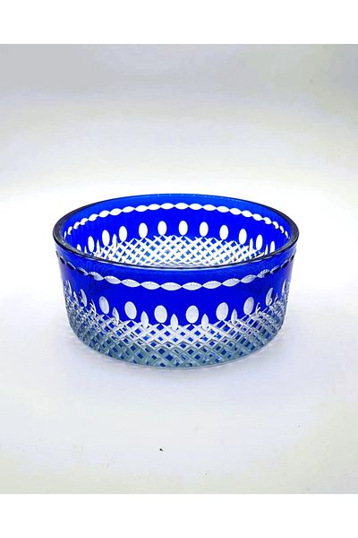 Akden Kristal Crystal Cutting Decor Handwork 19 cm Glass Bowl