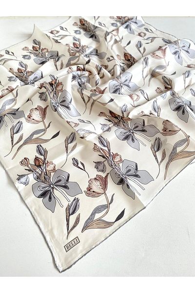 Belli Μεταξωτό Φουλάρι Twill - 4037-85 Κρέμα
