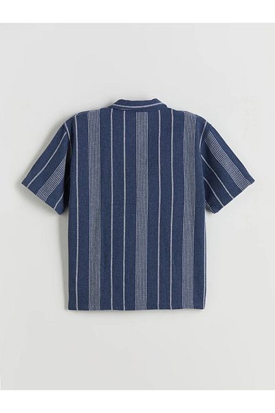 LC Waikiki Cămașă pentru băiat cu mânecă scurtă LCW Kids Indigo