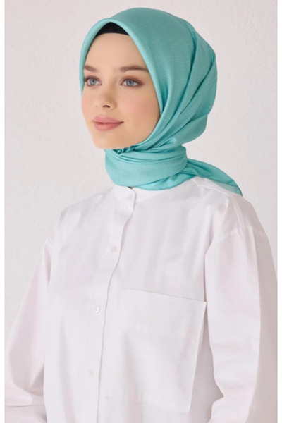 Belli Tivil İpek Eşarp 4055 - 83 Mint Yeşili Karışık Desen