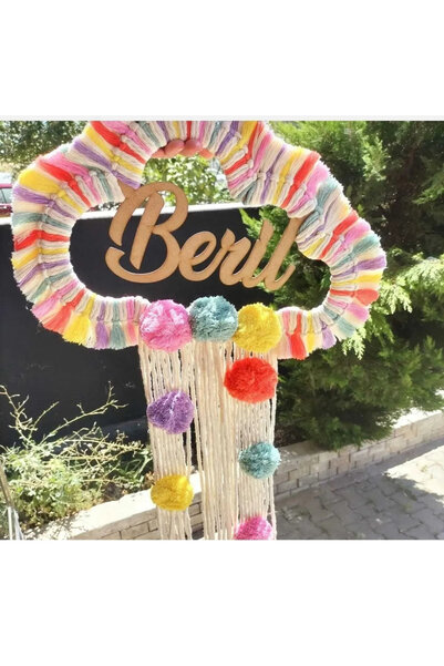 renkli mi renkli tasarım dünyası Makrome isimli bebek kapı süsü çocuk odası d...