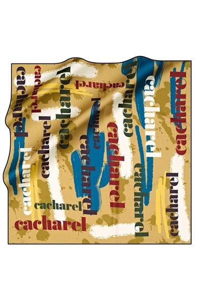 Cacharel Tivil Silk Scarf 8588313 - 914 - 47843 Mustard Yellow Mixed Pattern