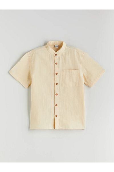 LC Waikiki Lcw Kids Beige Judge Collar Muslin Boy's Shirt