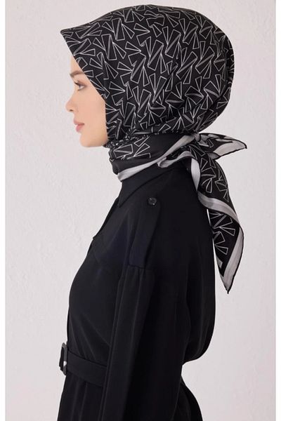 Belli Tivil Silk Scarf 4060-06 Black Mixed Pattern