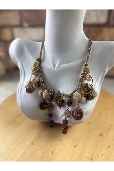 SEDEF TAKI Taşlı Vintage kısa boyun kolye