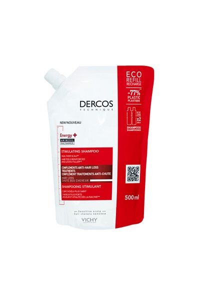 Vichy Șampon energizant Dercos împotriva căderii părului, Șampon, Rezervă 500 ml
