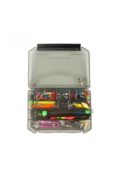 FishEdge Set de 90 de momeli artificiale și accesorii într-o cutie de depozitare, FishEdge, pentru pescuitul știucii, bibanului