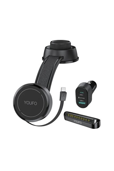 Youfo 4-in-1 car package with 15W wireless charger, 48W charger, air freshene...