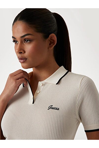 Guess Polo Sweater Women's White T-Shirt V5Gp00Z3D60-G1O6
