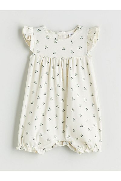 LC Waikiki Lcw Crew Neck Short Sleeve Floral Baby Girl Romper Fast Fashion