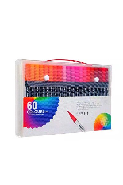 huitich مجموعة أقلام ألوان مائية للجسم باللون الأسود، 60 لونًا