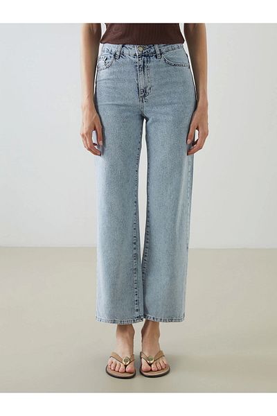 LC Waikiki Γυναικείο τζιν παντελόνι LCW Jeans Indigo Wideleg