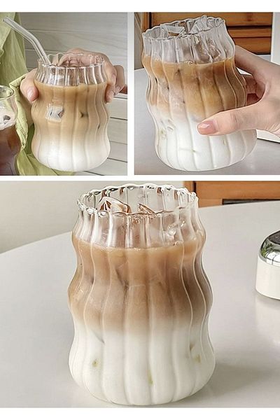 safestore Heat Resistant Borosilicate Scandinavian Style Twist Style Cup| 500ml Coffee And Presentation Glass