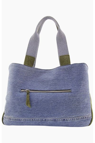 QUB CLUB Women's Casual Multi-Eye Postman Shoulder Genuine Leather Denim Bag