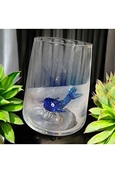 shop El Yapımı Murano Cam Bardak - Balina Figürü