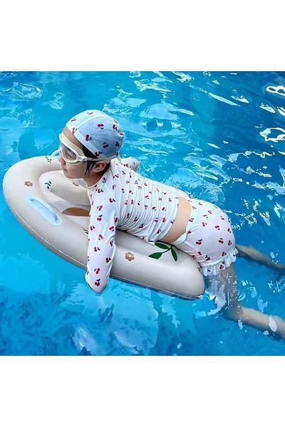 Picodino Inflatable swimming board with handles for children, 75 x 50 cm, Beige