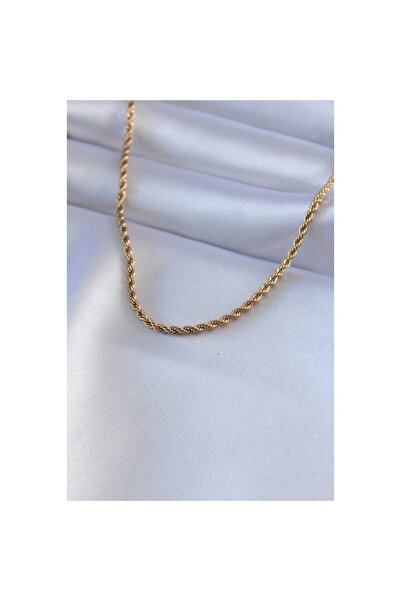 maarketim قلادة نسائية موديل 316L من الفولاذ باللون الذهبي مقاس 45 سم