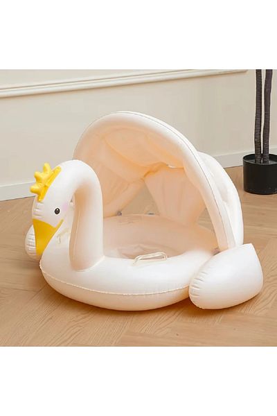 Picodino Inflatable ring with sunshade, 1-6 years, Swan, max 30 kg, 70x54 cm