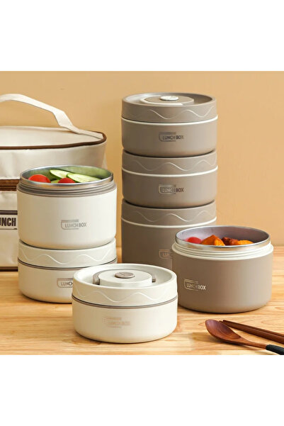 Alışverişhanem Yalıtımlı Termos Çantalı Paslanmaz 3 Bölmeli 3 Litre Yemek Saklama Kabı Sefer Tası Gıda