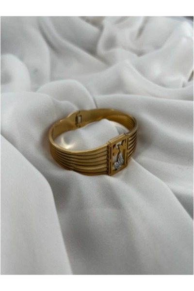 Kaan Accessoire سوار على شكل فراشة من حجر الزركون الحديث من الفولاذ