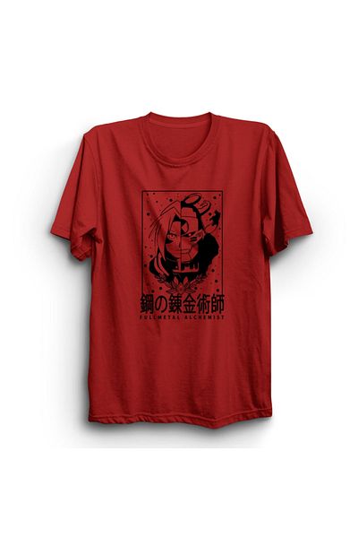 The Fame Fullmetal Alchemist, Anime Manga, Two Faces, Printed Unisex 100% Cotton T-Shirt