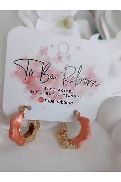 To Be Reborn Steel Enamel Ruffle Model Hoop Earrings