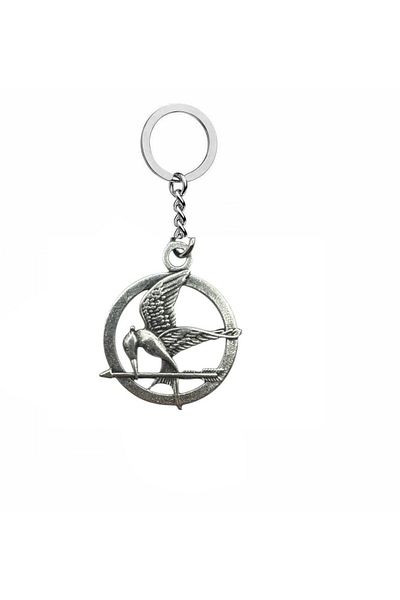 Herşey Nota Mockingjay Spirit – Unisex Metal Keychain with Mockingjay Bird Figure