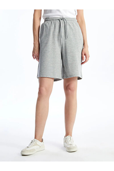LC Waikiki Lcwaikiki Basic Gray Women's Elastic Waist Plain Shorts