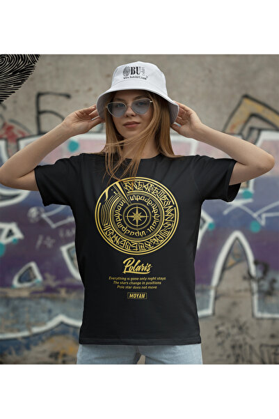 BUTSHIRT BU Tişört 'Moyan - Kutup Yıldızı' Baskılı Regular-Fit' Unisex Tişört