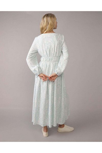 AMERICAN EAGLE AE Long-Sleeve Tie Front Midi Dress