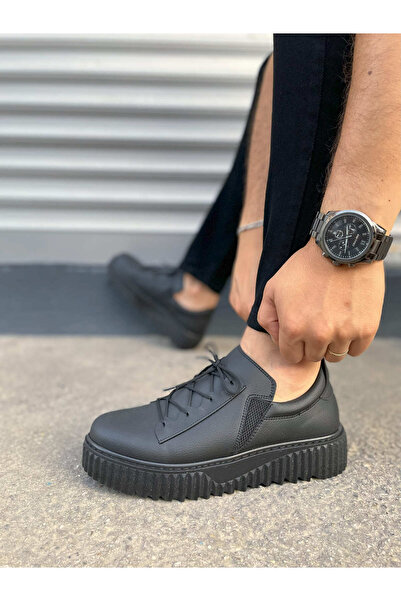 Zerenyus Jy502 Bold Lace-Up Men's Sneaker - Black