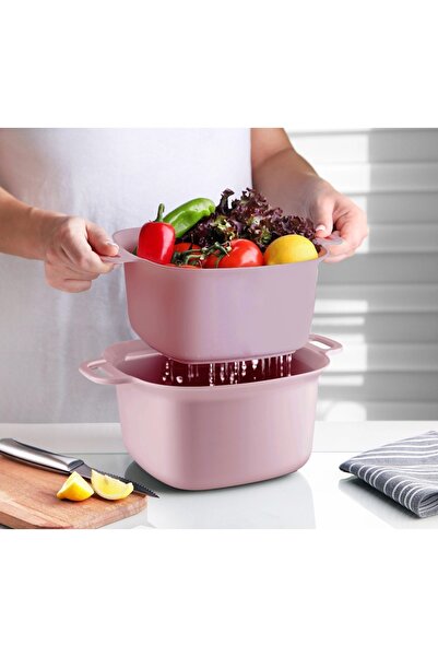 ELİFSU HOME وعاء ومصفاة بيد 4 لتر'' 2 قطعة