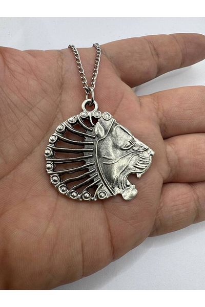 Herşey Nota Ancient Majesty – Unisex Necklace with Maneed Lion Figure (60 cm Chain)