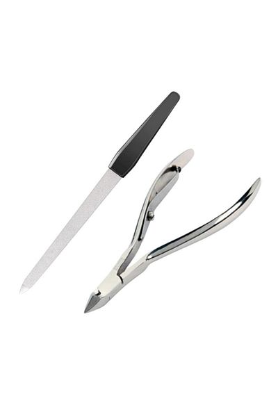 QUEENVİP Laser Steel Nail File & Steel Meat Clamp