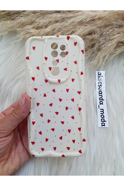 ZB Aksesuarda Moda XİAOMİ REDMİ NOTE 8 PRO UYUMLU KIRMIZI KALPLER BASKILI DES...