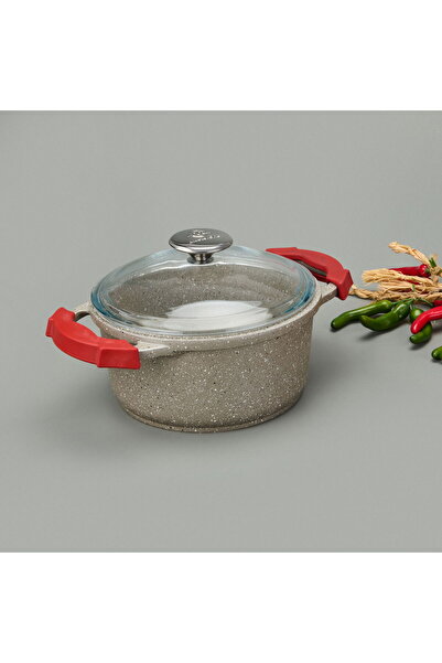 MATMEL Cast Iron Pot - Beige / Red - 20 cm