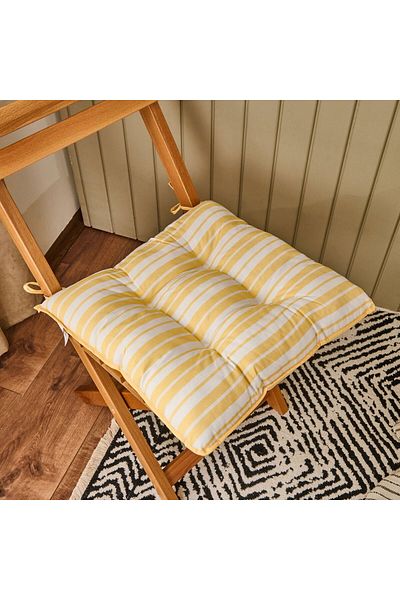 MATMEL Soft Lime Cello Chair Cushion - Ecru / Yellow - 43X43 cm