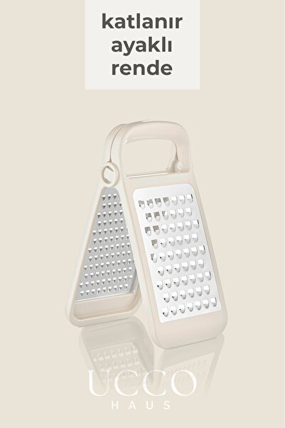 UCCO Katlanır Ayaklı Beyaz Rende Çift Yüzlü Paslanmaz Çelik Güvenli Kullanım Pratik Mutfak Rendesi
