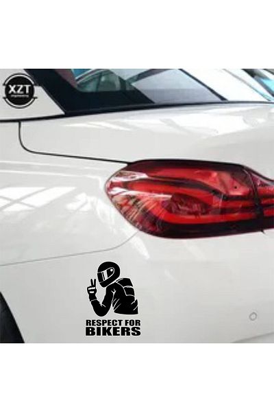 hediyenebak Respect pentru motocicliști Vehicul, mașină, auto, motocicletă, cască, laptop, autocolant pentru parbriz 10x13,5 cm
