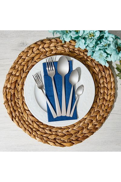 ASPARTAM Deniz Sade 30 Piece Fork Spoon Set - Gray