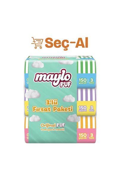 Maylo Puff Wipes 3 X 150